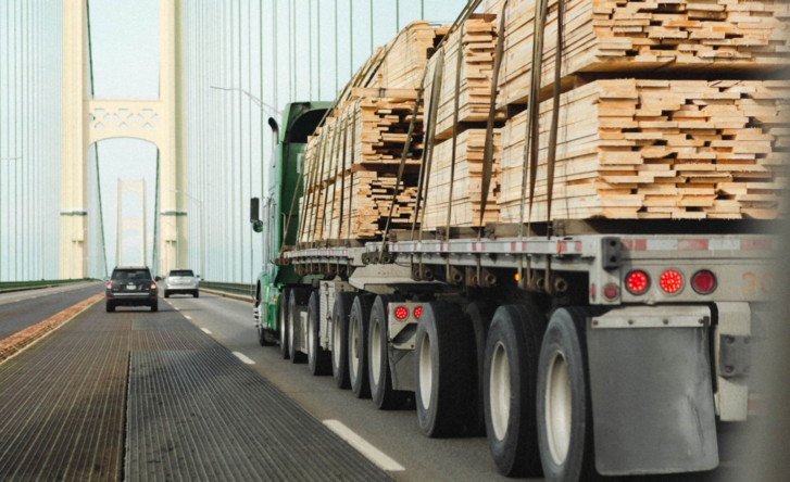 Loadsure cargo truck carrying timber